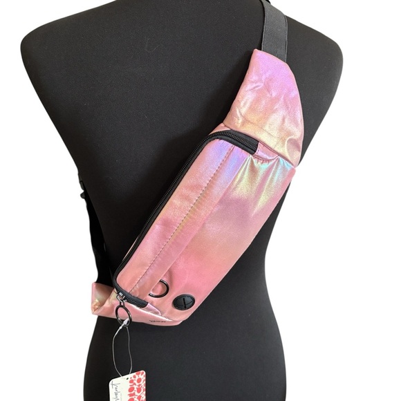 NWT Free People Movement Iridescent Pink Sling Belt Bag Small Adjustable - Picture 1 of 13